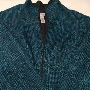 Teal and black formal jacket